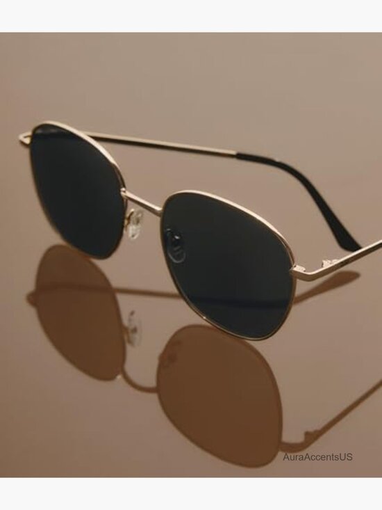Oversized Round Sunglasses UV Protected Metal Frame